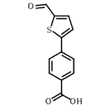 structure of CAS# 174623-07-5, 4-(5-Formyl-2-Thienyl)Benzoic Acid;4-(5-Formylthien-2-yl)benzoic acid;4-(5-Formyl-thiophen-2-yl)-benzoic acid;5-(4-Carboxyphenyl)thiophene-2-carboxaldehyde