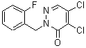structure of CAS# 175135-46-3, 4,5-Dichloro-2-(2-Fluorobenzyl)-3(2H)-Pyridazinone;3(2H)-one;4,5-Dichloro-2-(2-fluorobenzyl)pyridazine-;4,5-Dichloro-2-(2-fluorobenzyl)pyridazine-3(2H)-one