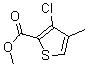 structure of CAS# 175137-11-8, 3-Chloro-4-Methyl-2-Thiophenecarboxylic Acid Methyl Ester;3-CHLORO 4-METHYL THIOPHENE CARBOXYLIC ACID METHYL ESTER;METHYL 3-CHLORO-4-METHYL-2-THIOPHENECARBOXYLATE;METHYL 3-CHLORO-4-METHYLTHIOPHENE-2-CARBOXYLATE
