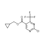 structure of CAS# 175137-30-1, Cyclopropylmethyl 2-Chloro-4-(Trifluoromethyl)-5-Pyrimidinecarboxylate;2-Chloro-<wbr>5-[(cyclo<wbr>propylmet<wbr>hoxy)carb<wbr>onyl]-4-(<wbr>trifluoro<wbr>methyl)py<wbr>rimidine;4-Chlorob<wbr>enzyl-2-c<wbr>hloro-4-(<wbr>trifluoro<wbr>methyl)py<wbr>rimidine-<wbr>5-carboxy<wbr>late;5-PYRIMID<wbr>INECARBOX<wbr>YLICACID,<wbr> 2-CHLORO<wbr>-4-(TRIFL<wbr>UOROMETHY<wbr>L)-, CYCL<wbr>OPROPYLME<wbr>THYL ESTER