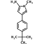 structure of CAS# 175137-47-0, 1-Methyl-3-[4-(2-Methyl-2-Propanyl)Phenyl]-1H-Pyrazol-5-Amine;1H-PYRAZOL-5-AMINE,3-[4-(1,1-DIMETHYLETHYL)PHENYL]-1-METHYL-;3-[4-(tert-butyl)phenyl]-1-methylpyrazole-5-ylamine;5-Amino-3-(4-tert-butylphenyl)-1-methyl-1H-pyrazole