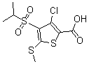 structure of CAS# 175202-23-0, 3-Chloro-4-[(1-Methylethyl)Sulfonyl]-5-(Methylthio)-2-Thiophenecarboxylic Acid;3-CHLORO-4-(ISOPROPYLSULPHONYL)-5-(METHYLTHIO)THIOPHENE-2-CARBOXYLIC ACID;3-CHLORO-4-(ISOPROPYLSULFONYL)-5-(METHYLTHIO)THIOPHENE-2-CARBOXYLIC ACID;3-Chloro-4-(Isopropylsulfonyl)-5-(Methylthio)Thiophene-2-Carboxylic
