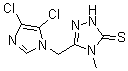 structure of CAS# 175202-31-0, 5-[(4,5-Dichloro-1H-Imidazol-1-Yl)Methyl]-2,4-Dihydro-4-Methyl-3H-1,2,4-Triazole-3-Thione;5-[(4,5-DICHLORO-1H-IMIDAZOL-1-YL)METHYL]-4-METHYL-4H-1,2,4-TRIAZOLE-3-THIOL;5-(4,5-Dichloroimidazol-1-Ylmethyl)-4-Methyl-4H-1,2,4-Triazole-3-Thiol;5-[(4,5-DICHLOROIMIDAZOL-1-YL)METHYL]-4-METHYL-1,2,4-TRIAZOLE-3-THIOL