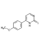 structure of CAS# 175202-77-4, 6-(4-Methoxyphenyl)-2(1H)-Pyrimidinethione;4-(4-methoxyphenyl)-2-pyrimidinethiol;4-(4-Methoxyphenyl)pyrimidine-2-thiol 95+%;6-(4-methoxyphenyl)pyrimidine-2(1H)-thione