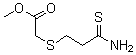 structure of CAS# 175202-95-6, 2-[(3-Amino-3-Thioxopropyl)Thio]-Acetic Acid Methyl Ester;METHYL 2-[(3-AMINO-3-THIOXOPROPYL)THIO]ACETATE;3-(METHOXYCARBONYLMETHYLTHIO)THIOPROPIONAMIDE