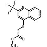 structure of CAS# 175203-42-6, Methyl {[2-(Trifluoromethyl)-4-Quinolinyl]Sulfanyl}Acetate;acetate;Methyl {[2-(trifluoromethyl)quinolin-4-yl]thio}acetate 97%;methyl 2-((2-(trifluoromethyl)quinolin-4-yl)thio)acetate