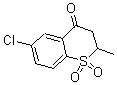 structure of CAS# 175205-44-4, 6-Chloro-2,3-Dihydro-2-Methyl-4H-1-Benzothiopyran-4-One 1,1-Dioxide;6-CHLORO-2-METHYL-1,2,3,4-TETRAHYDRO-1LAMBDA6-BENZOTHIINE-1,1,4-TRIONE;6-Chloro-2-Methyl(Thiochromanone)-1,1-Dioxide, 98%;6-Chloro-2-Methylthiochroman-4-One 1,1-Dioxide