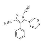 structure of CAS# 175205-73-9, 3,4-Diphenyl-2,5-Thiophenedicarbonitrile;2,5-THIOPHENEDICARBONITRILE,3,4-DIPHENYL-;ZINC00108796