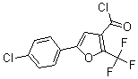 structure of CAS# 175276-61-6, 5-(4-Chlorophenyl)-2-(Trifluoromethyl)-3-Furancarbonylchloride;5-(4-Chlorophenyl)-2-(Trifluoromethyl)Furan-3-Carbonyl Chloride 97%;5-(4-Chlorophenyl)-2-(Trifluoromethyl)Furan-3-Carbonylchloride97%;5-(4-CHLOROPHENYL)-2-(TRIFLUOROMETHYL)FURAN-3-CARBONYL CHLORIDE