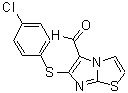 结构式 CAS# 175277-53-9, 6-[(4-氯苯基)硫代]-咪唑并[2,1-b]噻唑-5-甲醛