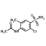 structure of CAS# 17560-53-1, N-(5-Chloro-2-Methyl-4-Sulfamoylphenyl)Acetamide;MFCD09800600;N-(5-chloro-2-methyl-4-sulfamoylphenyl)acetamide;N-[4-(Aminosulfonyl)-5-chloro-2-methylphenyl]acetamide