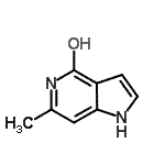 结构式 CAS# 178268-91-2, 6-甲基-1H-吡咯并[3,2-c]吡啶-4-醇