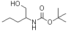 structure of CAS# 179684-02-7, 2-Methyl-2-Propanyl (1-Hydroxy-2-Pentanyl)Carbamate;[1-(Hydro<wbr>xymethyl)<wbr>butyl]car<wbr>bamic aci<wbr>d 1,1-dim<wbr>ethylethy<wbr>l ester;CARBAMIC <wbr>ACID,N-[1<wbr>-(HYDROXY<wbr>METHYL)BU<wbr>TYL]-, 1,<wbr>1-DIMETHY<wbr>LETHYL ES<wbr>TER;N-Boc-DL-2-amino-1-pentanol