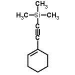 结构式 CAS# 17988-44-2, (1-环己烯-1-基乙炔基)(三甲基)硅烷