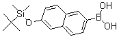 structure of CAS# 179942-45-1, B-[6-[[(1,1-Dimethylethyl)Dimethylsilyl]Oxy]-2-Naphthalenyl]-Boronic Acid;6-(Tert-Butyl)Dimethysilyloxynaphthalene-2-Boronic Acid;6-TERT-BUTYLDIMETHYLSILYLOXY-2-NAPHTHALENEBORONIC ACID;6-TERT-BUTYLDIMETHYSILYLOXY-2-NAPHTHALENEBORONIC ACID
