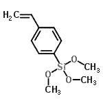 structure of CAS# 18001-13-3, Trimethoxy(4-Vinylphenyl)Silane;parastyryltrimethoxysilane