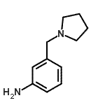 structure of CAS# 183365-31-3, 3-(1-Pyrrolidinylmethyl)Aniline;[3-(pyrrolidin-1-ylmethyl)phenyl]amine;3-(pyrrolidinylmethyl)phenylamine;3-Pyrrolidin-1-ylmethyl-phenylamine