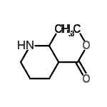 structure of CAS# 183786-23-4, Methyl 2-Methyl-3-Piperidinecarboxylate;2-Methyl-3-piperidinecarboxylic acid methylester;3-Piperidinecarboxylic acid, 2-methyl-, methyl ester (9CI);methyl 2-methylpiperidine-3-carboxylate