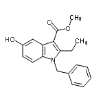 structure of CAS# 184705-03-1, Methyl 1-Benzyl-2-Ethyl-5-Hydroxy-1H-Indole-3-Carboxylate;1H-INDOLE<wbr>-3-CARBOX<wbr>YLICACID,<wbr> 2-ETHYL-<wbr>5-HYDROXY<wbr>-1-(PHENY<wbr>LMETHYL)-<wbr>, METHYL <wbr>ESTER;methyl 1-benzyl-2-ethyl-5-hydroxy-1H-indole-3- carboxylate;MFCD00816712