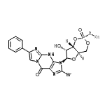 structure of CAS# 185246-32-6, Sodium (2R,4aR,6R,7R,7aS)-6-(2-Bromo-9-Oxo-6-Phenyl-4,9-Dihydro-3H-Imidazo[1,2-a]Purin-3-Yl)-7-Hydroxytetrahydro-4H-Furo[3,2-D][1,3,2]Dioxaphosphinine-2-Thiolate 2-Oxide;2-Bromo-3<wbr>,4-dihydr<wbr>o-3-[3,5-<wbr>O-[(R)-me<wbr>rcaptopho<wbr>sphinylid<wbr>ene]-ÃŸ-D<wbr>-ribofura<wbr>nosyl]-6-<wbr>phenyl-9H<wbr>-Imidazo[<wbr>1,2-a]pur<wbr>in-9-one <wbr>sodium sa<wbr>lt;Rp-8-Br-PET-cGMPS