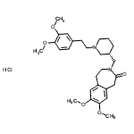 structure of CAS# 186097-54-1, 3-({(3S)-1-[2-(3,4-Dimethoxyphenyl)Ethyl]-3-Piperidinyl}Methyl)-7,8-Dimethoxy-1,3,4,5-Tetrahydro-2H-3-Benzazepin-2-One Hydrochloride (1:1);DK-AH 269;D6942_SIGMA