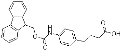 结构式 CAS# 186320-14-9, 4-[[(9H-芴-9-基甲氧基)羰基]氨基]-苯丁酸