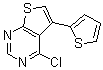 结构式 CAS# 189681-04-7, 4-氯-5-(2-噻吩基)-噻吩并[2,3-d]嘧啶