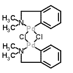 结构式 CAS# 18987-59-2, 二-mu-氯(二{2-[(二甲基氨基-kappaN)甲基]苯基-kappaC<sup>1</sup>})二钯
