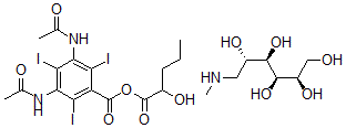 CAS#: 19080-46-7， 2-Hydroxypentanoyl 3,5-Diacetamido-2,4,6-Triiodo-Benzoate compd. with (2R,3R,4R,5 S)-6-Methylaminohexane-1,2,3,4,5-Pentol