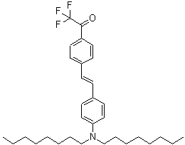 结构式 CAS# 192190-92-4, 1-(4-{(E)-2-[4-(二辛基氨基)苯基]乙烯基}苯基)-2,2,2-三氟乙酮