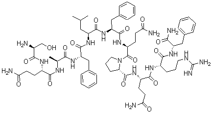 structure of CAS# 192387-39-6, L-Seryl-L-Glutaminyl-L-Alanyl-L-Phenylalanyl-L-Leucyl-L-Phenylalanyl-L-Glutaminyl-L-Prolyl-L-Glutaminyl-L-Arginyl-L-Phenylalaninamide;Dalargin(Wound Healing Peptide: Afonskaya N.I. Bull.Exp.Biol.Med. 12, 754, 1986);H-SER-GLN-ALA-PHE-LEU-PHE-GLN-PRO-GLN-ARG-PHE-NH2;NEUROPEPTIDE SF (HUMAN)