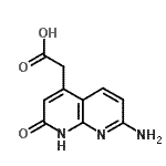 structure of CAS# 1931-45-9, (7-Amino-2-Oxo-1,2-Dihydro-1,8-Naphthyridin-4-Yl)Acetic Acid;(7-Amino-2-hydroxy[1,8]naphthyridin-4-yl)acetic acid;(7-Amino-2-hydroxy-[1,8]naphthyridin-4-yl)-acetic acid;2-(7-Amino-2-hydroxy[1,8]naphthyridin-4-yl)-