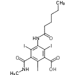 CAS 登录号：1955-06-2， 3-(己酰氨基)-2,4,6-三碘-5-(甲基氨基甲酰)苯甲酸
