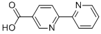 structure of CAS# 1970-80-5, 2,2'-Bipyridine-5-Carboxylic Acid;6-(2-Pyridyl)Pyridine-3-Carboxylic Acid;6-(2-Pyridyl)-3-Pyridinecarboxylic Acid;6-(2-Pyridyl)Nicotinic Acid