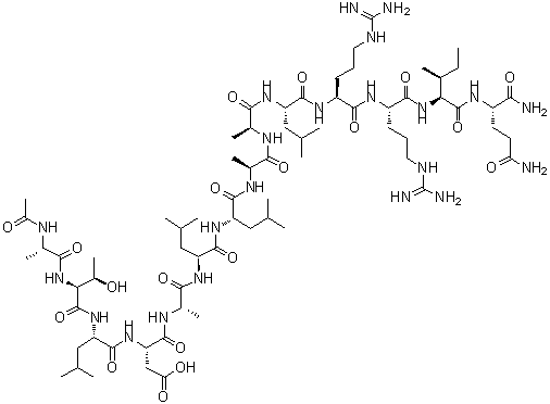 CAS#: 197230-90-3， N-Acetyl-L-Alanyl-L-Threonyl-L-Leucyl-L-alpha-Aspartyl-L-Alanyl-L-Leucyl-L-Leucyl-L-Alanyl-L-Alanyl-L-Leucyl-L-Arginyl-L-Arginyl-L-Isoleucyl-L-Glutamamide
