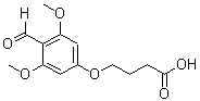 structure of CAS# 197304-21-5, 4-(4-Formyl-3,5-Dimethoxyphenoxy)-Butanoic Acid;5-(4-Formyl-3,5-Dimethoxyphenoxy)Valeric Acid (BAL Linker);BAL-LINKER: 4-(4-FORMYL-3,5-DIMETOXYPHENOXY)BUTANOIC ACID;4-(3',5'-DIMETHOXY-4'-FORMYL)PHENOXY BUTYRIC ACID