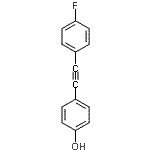 structure of CAS# 197770-48-2, 4-[(4-Fluorophenyl)Ethynyl]Phenol;1-(4-Fluorophenyl)-2-(4-hydroxyphenyl)acetylene;4-((4-fluorophenyl)ethynyl)phenol;4-(4-Fluorophenylethynyl)phenol