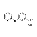 structure of CAS# 198195-06-1, 3-(2-Pyrimidinylamino)Benzoic Acid;3-(pyrimidin-2-ylamino)benzoic acid;3-(Pyrimidin-2-ylamino)-benzoic acid;MFCD08445169