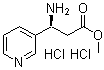structure of CAS# 198959-36-3, (S)-beta-Amino-3-Pyridinepropanoic Acid Methyl Ester Dihydrochloride;3-Pyridinepropanoic Acid, .Beta.-Amino-, Methyl Ester, Hydrochloride (1:2), (.Beta.S)-;(S)-3-AMINO-3-PYRIDIN-3-YL-PROPIONIC ACID METHYL ESTER HYDROCHLORIDE;(S)-3-AMINO-3-(3'-PYRIDYL)PROPIONIC ACID METHYL ESTER HYDROCHLORIDE