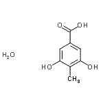 structure of CAS# 199926-34-6, 3,5-Dihydroxy-4-methylbenzoic acid hydrate (1:1);3,5-Dihydroxy-4-methylbenzoic acid hemihydrate;35-DIHYDROXY-4-METHYLBENZOICACID;318485_ALDRICH