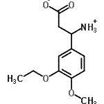 结构式 CAS# 201408-36-8, 3-铵基-3-(3-乙氧基-4-甲氧基苯基)丙酸酯