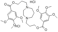 structure of CAS# 20153-98-4, Dilazep Dihydrochloride;3,4,5-Trimethoxybenzoic Acid 3-[4-[3-[Oxo-(3,4,5-Trimethoxyphenyl)Methoxy]Propyl]-1,4-Diazepan-1-Yl]Propyl Ester Dihydrochloride;3,4,5-Trimethoxybenzoic Acid 3-[4-[3-(3,4,5-Trimethoxybenzoyl)Oxypropyl]-1,4-Diazepan-1-Yl]Propyl Ester Dihydrochloride;3-[4-[3-(3,4,5-Trimethoxyphenyl)Carbonyloxypropyl]-1,4-Diazepan-1-Yl]Propyl 3,4,5-Trimethoxybenzoate Dihydrochloride