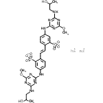 CAS 登录号：20179-35-5， 二钠2,2'-[(E)-1,2-乙烯二基]二[5-({4-[(2-羟基丙基)氨基]-6-甲氧基-1,3,5-三嗪-2-基}氨基)苯磺酸酯]