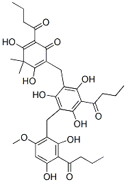 CAS#: 20213-24-5， 2-Butyryl-4-[3-butyryl-5-(3-butyryl-2,4-dihydroxy-6-methoxy-benzyl)-2,4,6-trihydroxy-benzyl]-3,5-dihydroxy-6,6-dimethyl-cyclohexa-2,4-dien-1-one
