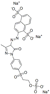 CAS#: 20298-05-9， Trisodium 2-[[4,5-Dihydro-3-Methyl-5-Oxo-1-[4-[[2-(Sulphonatooxy)Ethyl]Sulphonyl]Phenyl]-1H-Pyrazol-4-Yl]Azo]Naphthalene-1,5-Disulphonate