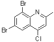 结构式 CAS# 203626-29-3, 6,8-二溴-4-氯-2-甲基喹啉