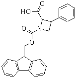 structure of CAS# 204320-45-6, 1-[(9H-Fluoren-9-Ylmethoxy)Carbonyl]-3-Phenyl-2-Azetidinecarboxylic Acid;Racemic Fmoc-trans-3-phenylazetidine-2-carboxylic acid