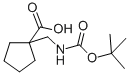 structure of CAS# 204514-22-7, 1-[[[(1,1-Dimethylethoxy)Carbonyl]Amino]Methyl]-Cyclopentanecarboxylic Acid