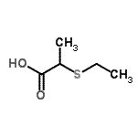 structure of CAS# 20461-87-4, 2-(Ethylsulfanyl)Propanoic Acid;2-(Ethylthio)propanoic acid;2-ethylthiopropanoic acid;MFCD09864598