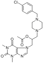 CAS#: 20630-44-8， [1-[4-[(4-Chlorophenyl)methyl]piperazin-1-yl]-3-(1,3-dimethyl-2,6-dioxo-purin-7-yl)propan-2-yl] acetate
